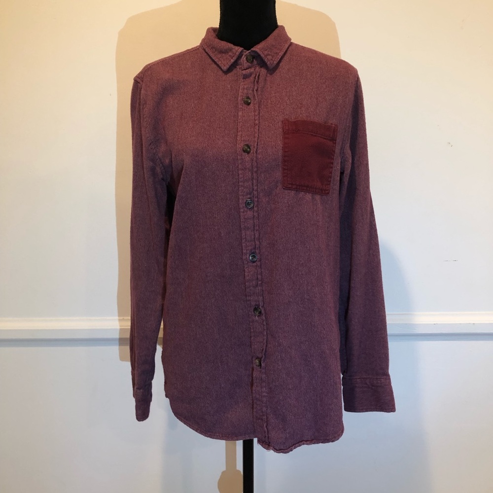 On The Byas Maroon Button Up
